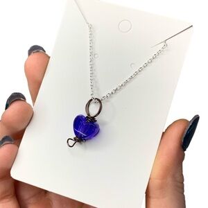Dark purple heart necklace